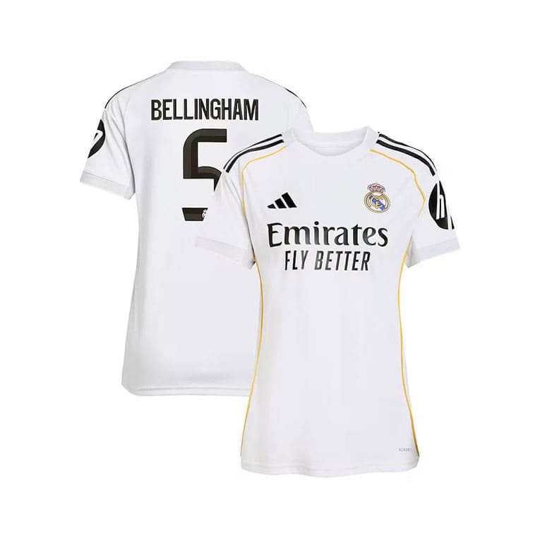 Maillot Real Madrid Domicile Femme 2025/2026 (Bellingham 5)