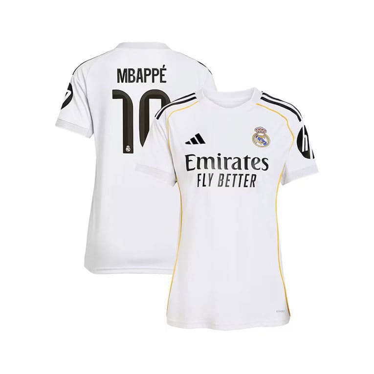 Maillot Real Madrid Domicile Femme 2025/2026 (Mbappe 10)