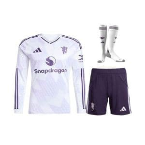 Maillot Kit Manchester United Extérieur Enfant ML 2025/2026