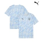 Maillot Manchester City Pré-Match 2025/26 Bleu Blanc