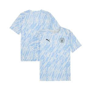 Maillot Manchester City Pré-Match 2025/26 Bleu Blanc