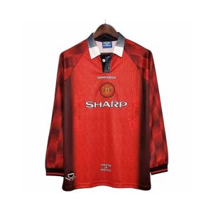 Maillot Rétro Manchester United Domicile Manches Longues 1996/1997