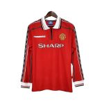 Maillot Rétro Manchester United Domicile Manches Longues 1998/1999