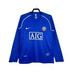 Maillot Rétro Manchester United Gardien Manches Longues 2007/2008 Bleu