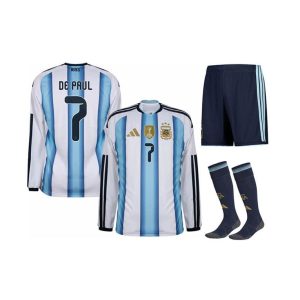 Maillot Kit Argentine De Paul Domicile 2026/2027 ML Homme